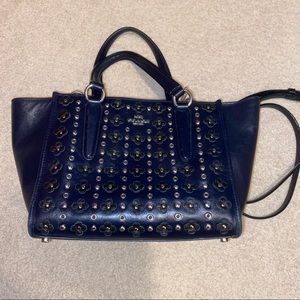 Coach Mini Crossbody Daisies Navy Leather